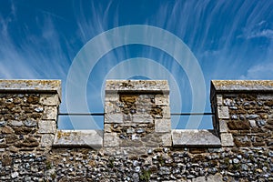 Merlons of a medieval castle photo