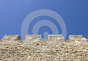 Merlons of an old fortress wall