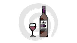 merlot red wine color icon animation