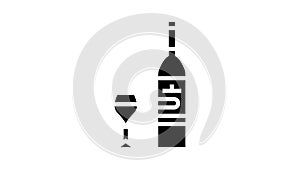 merlot red wine glyph icon animation