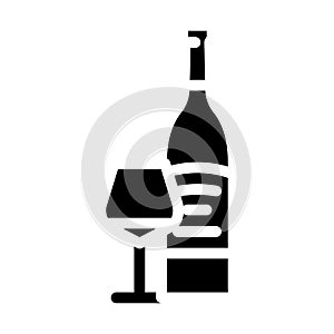 merlot red wine glyph icon vector illustration