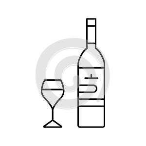 merlot red wine line icon vector illustration