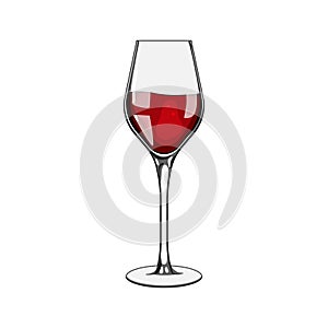 merlot wine glass cartoon vector illustration photo