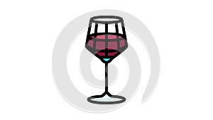merlot wine glass color icon animation