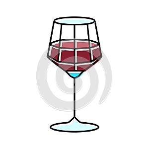 merlot wine glass color icon vector illustration