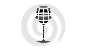 merlot wine glass glyph icon animation