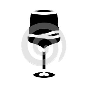 merlot wine glass glyph icon vector illustration