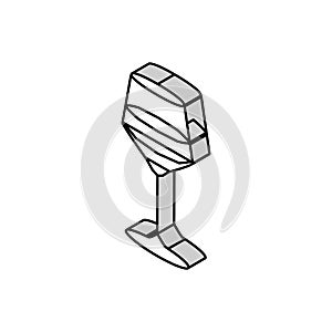 merlot wine glass isometric icon vector illustration