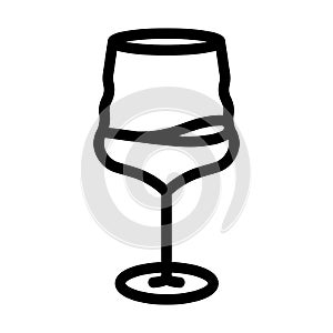 merlot wine glass line icon vector illustration