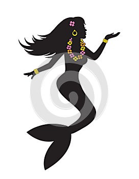 Mermaid beautiful woman with fish tail