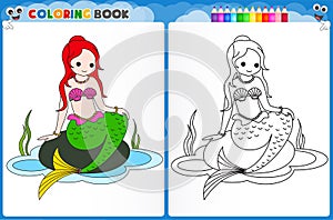 Mermaid coloring page