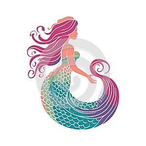 mermaid fairy illustration for your design