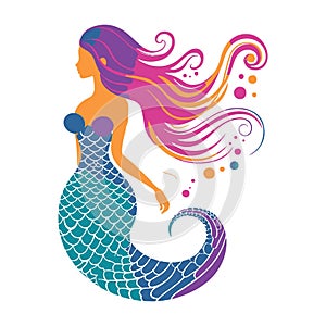 mermaid fairy illustration for your design