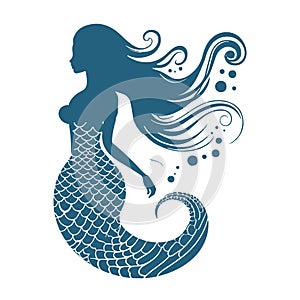 mermaid fairy illustration for your design: bags, posters, logo