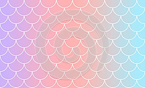Mermaid or fish scale tiles with linear color progression in pastel hues