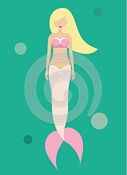 Mermaid. Flat vector illustration