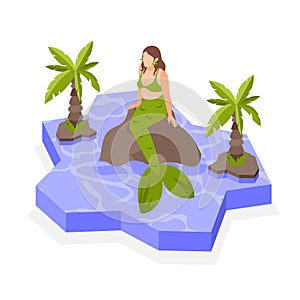 Mermaid Isometric Composition