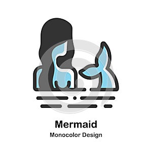 Mermaid Monocolor Illustration