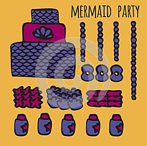 Mermaid party elements, underwater kids party ideas,