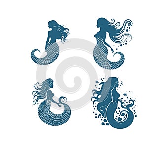 mermaid set fairy illustration for your design