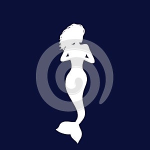 mermaid silhouette, sea maid vector art