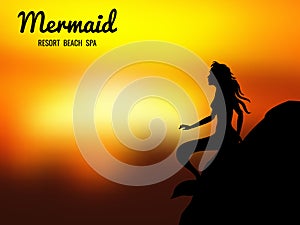 Mermaid silhouette sunrise