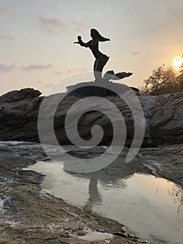 Mermaid statue on Koh Samet island