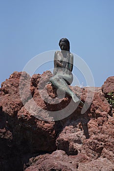 Mermaid Statue in Oren, Balikesir, Turkiye