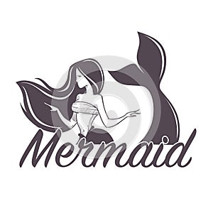 Mermaid swimming marine company siren isolated icon