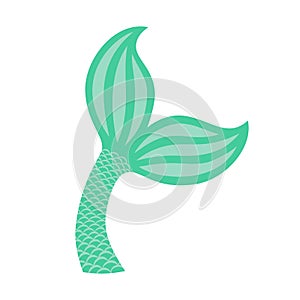 Mermaid tail. Silhouette of whale tail icon. Fish tail. Vector