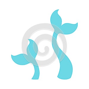 Mermaid tail. Silhouette of whale tail icon. Fish tail. Vector photo