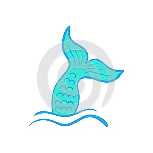 Mermaid tail vector hand drawn illustration