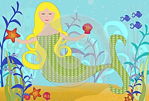 Mermaid under the Sea