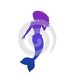 mermaid on white, sea maid vector art photo