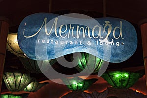 Mermaids Lounge Sign at the Silverton Hotel in Las Vegas, NV on