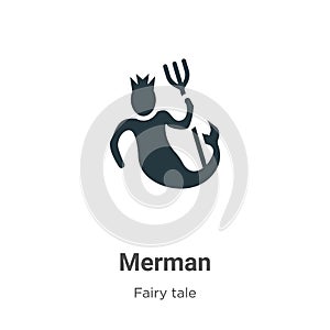 Merman vector icon on white background. Flat vector merman icon symbol sign from modern fairy tale collection for mobile concept photo