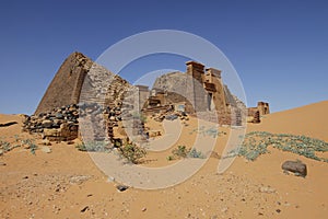 Meroe pyramid ruins