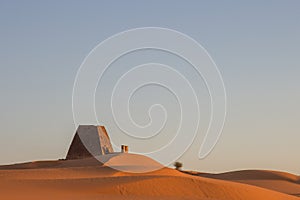 Meroe pyramids at sunrise.