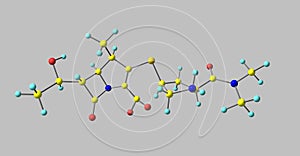 Meropenem molecular structure isolated on grey