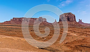 Merrick Butte, Elephant Butte, East Mitten Butte and West Mitten Butte in Monument Valley tribal park