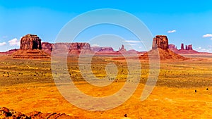 Merrick Butte, Mitten Buttes and Sentinel Mesa, massive Red Sandstone Buttes and Mesas in Monument Valley photo