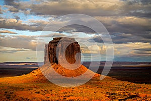 Merrick\'s Butte in Monument Valley during sunset photo