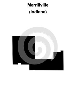 Merrillville outline map photo