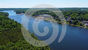 Merrimack River aerial view, Massachusetts, USA