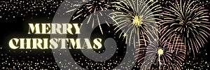 Merry Chrismas illustration with fireworks