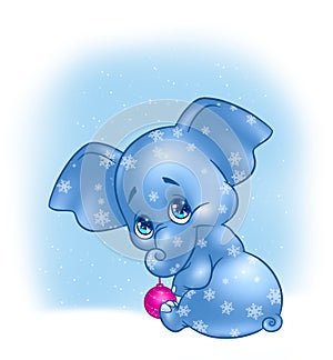 Merry Christmas Baby Elephant