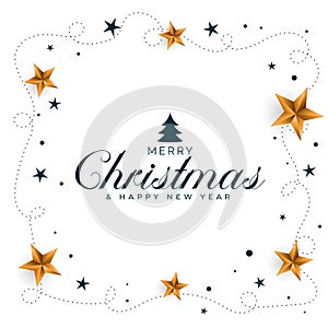 merry christmas background with golden stars design