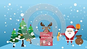 Merry Christmas background that have cute Santa Claus