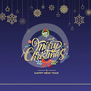 Merry Christmas background. Winter Holiday Posters or banners design in modern realistic style