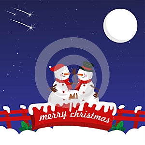 Merry Christmas background. Winter Holiday Posters or banners design in modern realistic style